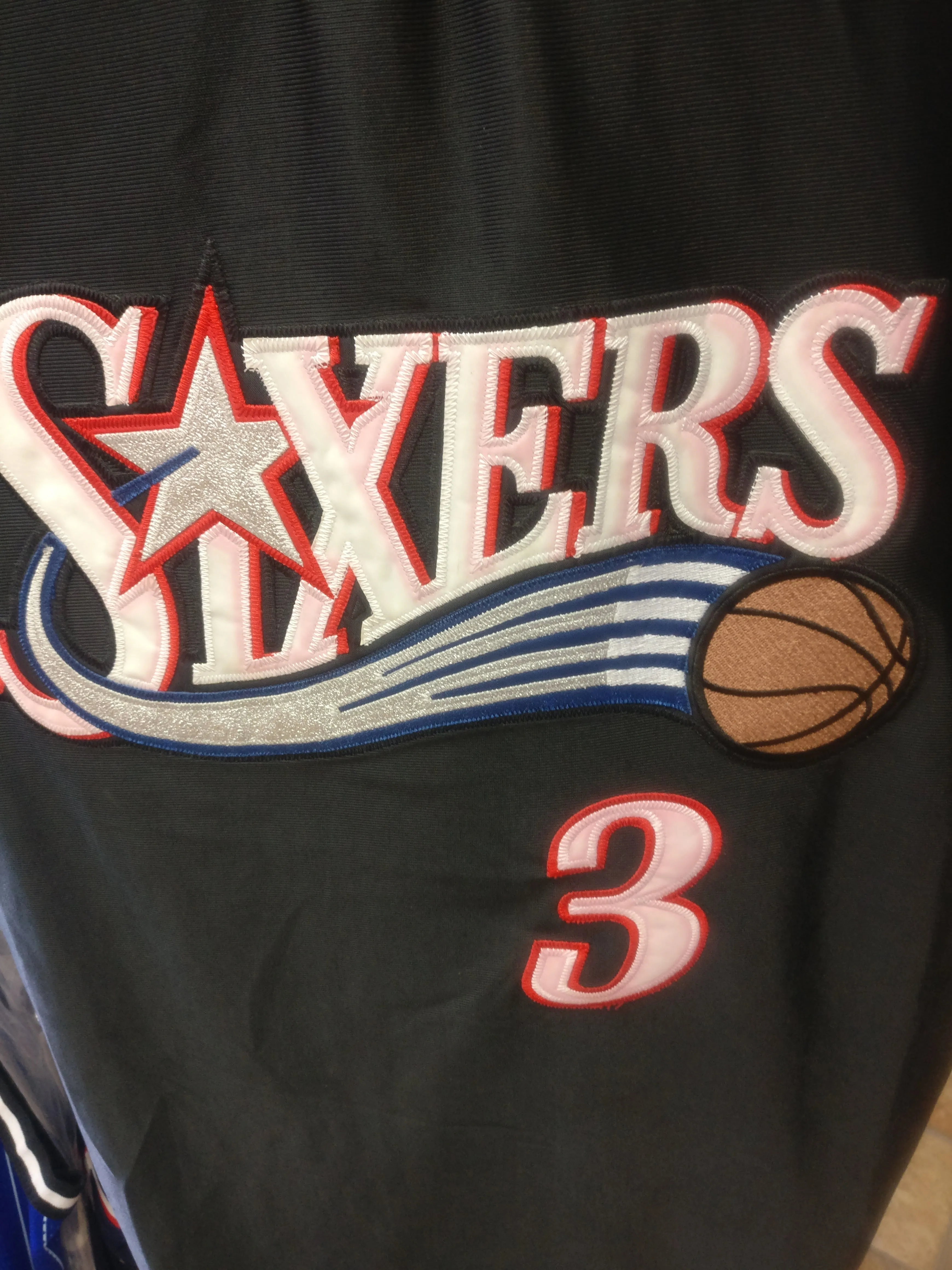 Vtg #3 ALLEN IVERSON Philadelphia 76ers NBA Reebok Authentic Jersey 48