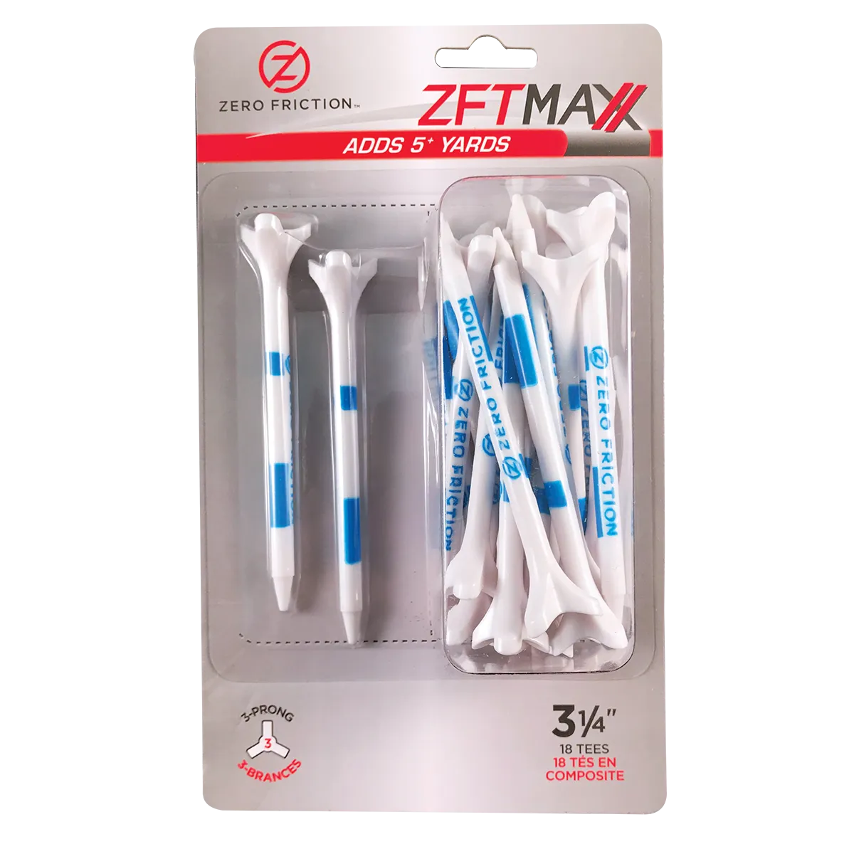 ZF MAXX 3-PRONG 3-1/4" TEES - 18 PACK