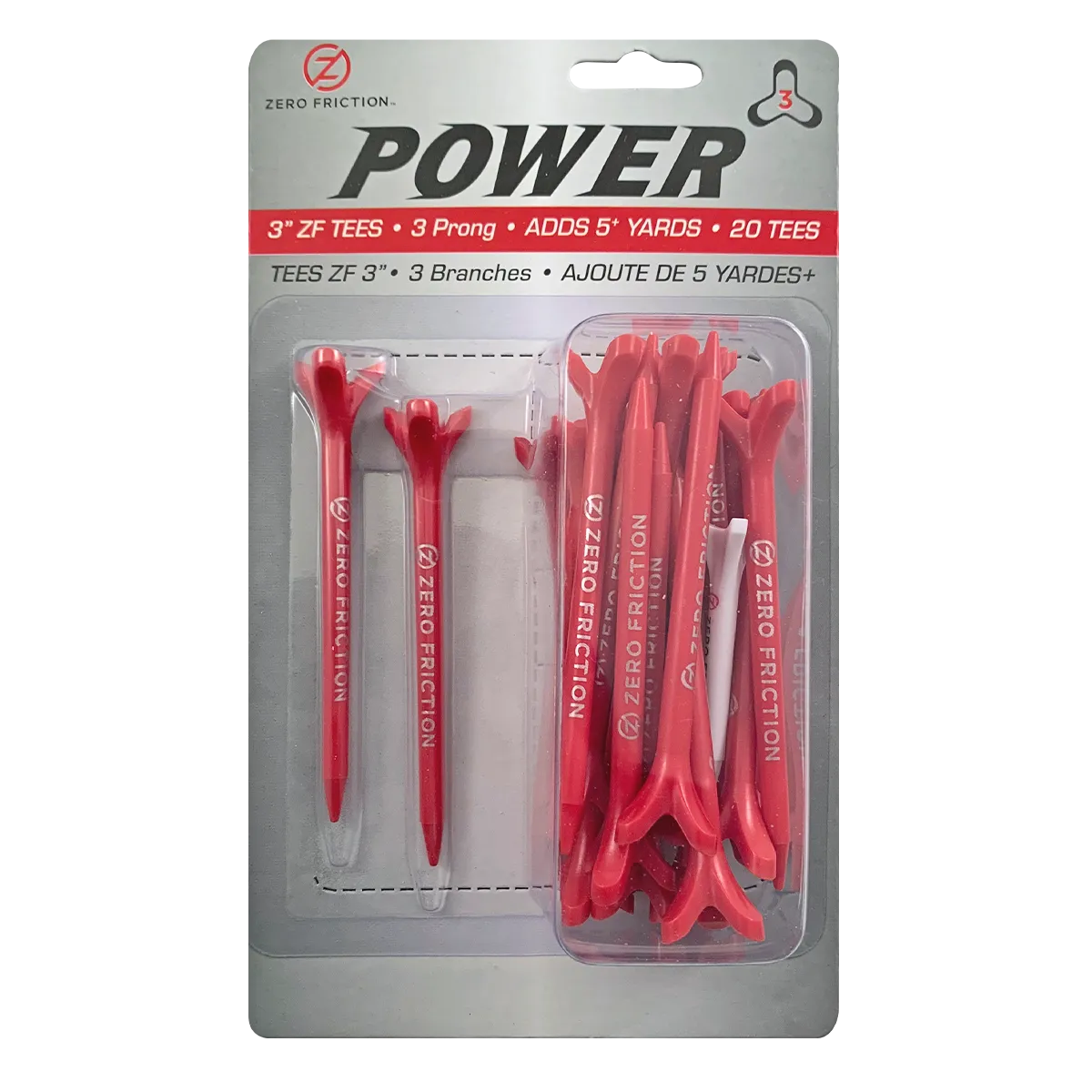 ZF POWER3 3-PRONG 3" TEES - 20 PACK