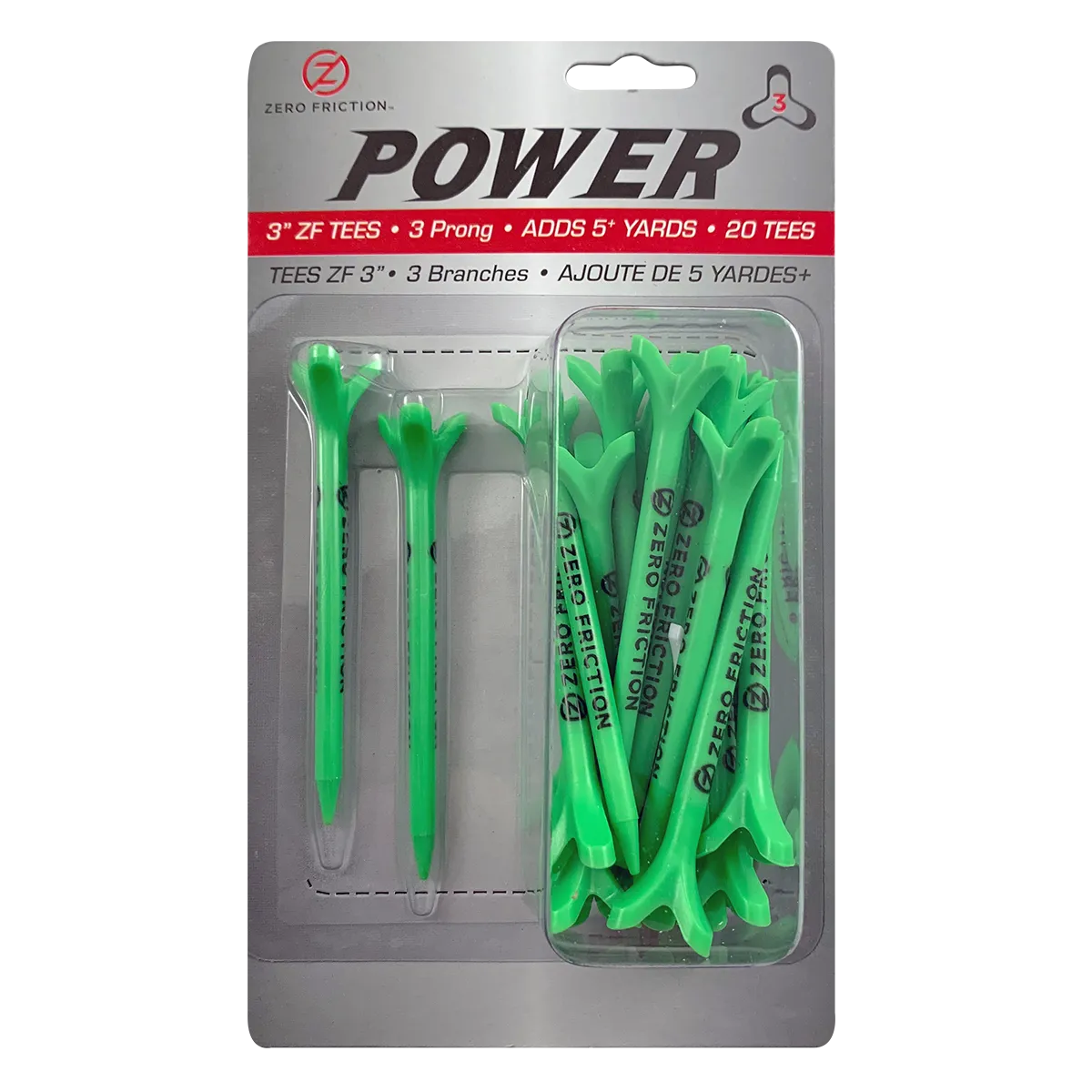 ZF POWER3 3-PRONG 3" TEES - 20 PACK