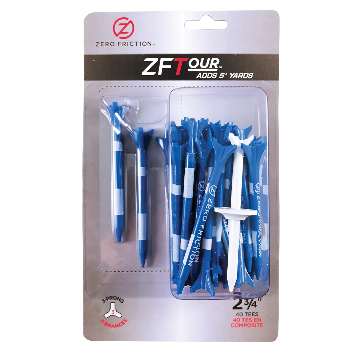 ZF TOUR 3-PRONG 2-3/4" TEES - 40 PACK