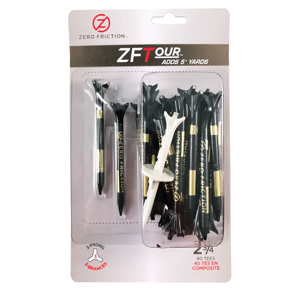 ZF TOUR 3-PRONG 2-3/4" TEES - 40 PACK